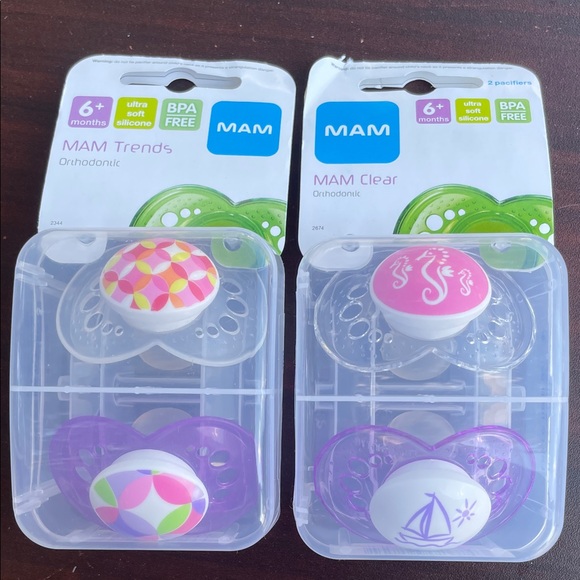 MAM Orthodontic Pacifiers - Pink and Purple Set - Picture 1 of 1
